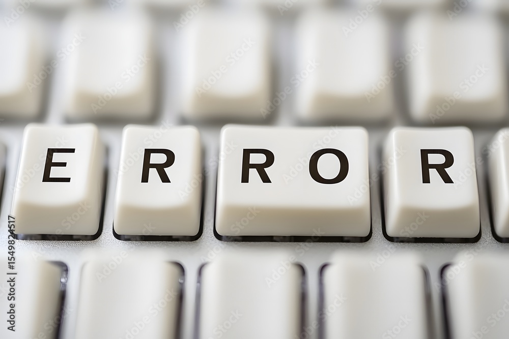 Poster Close-up of Computer Keyboard Keys Displaying Error Message