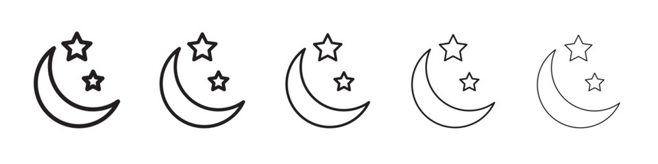 Moon and stars icon vector illustration isolated