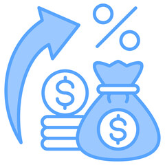 Inflation Blue Icon