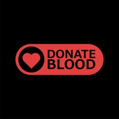 Donate blood icon isolated on black background