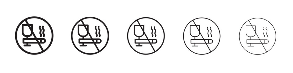 No alcohol and cigarettes icon vector illustration isolated