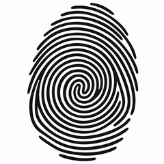 Fingerprint swirl design element black and white unique identity graphic spiral abstract pattern vector illustration security concept