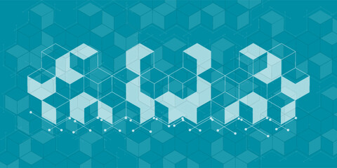 Abstraction from geometry, element, cube, hexagon. vector illustration