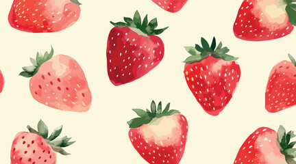 watercolour drawn strawberry
