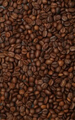Aromatic coffee beans as background, top view