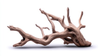 A beautifully textured driftwood piece with intricate, twisting branches ideal for nature-themed decor or art projects, serving as a striking centerpiece or accent in various creative designs,