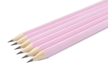 Obraz premium Many sharp graphite pencils isolated on white