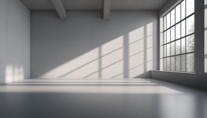 abstract minimalistic background for product presentation walls in large empty room can full of sunlight loft wall or minimalist wall shadow light from windows to plaster wall