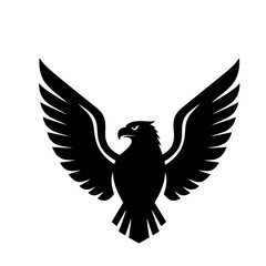 Black Eagle Wings Spread Vector Illustration