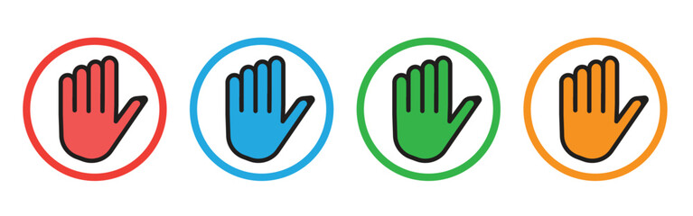 Human hand icon on white background