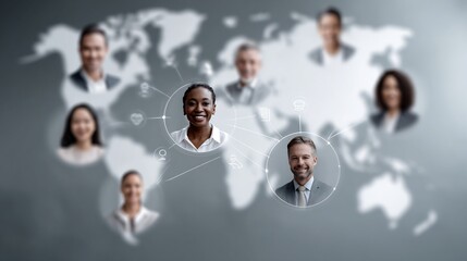Global connection and collaboration: Diverse professionals communicating worldwide