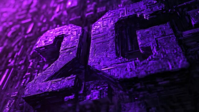 Dynamic 2g concept in vibrant purple with tech elements and light effects