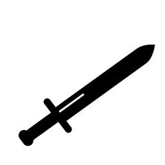 Black sword icon, vector illustration, simple design