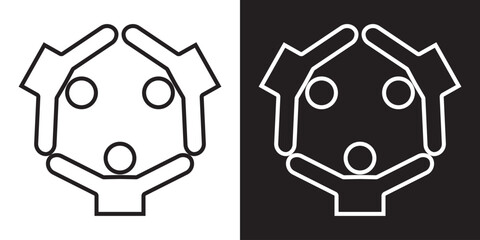 Social welfare black and white icon. vector illustration. EPS 10/AI