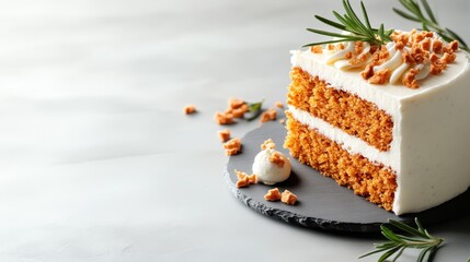 A beautifully presented slice of cake adorned with decorative elements, showcasing the artistry in baking that delights the senses and enhances any celebration.