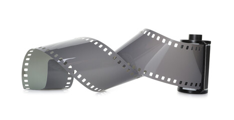 Roll of photographic film isolated on white