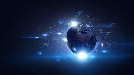 Fototapeta premium Global Technology and Digital Innovation Insights