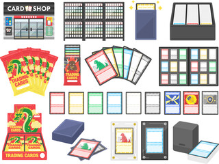 トレーディングカード関連のイラストセット