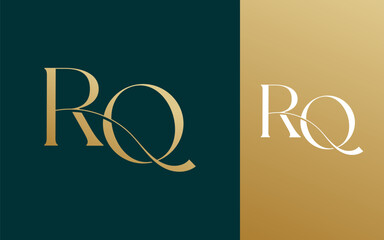 Initial letter RQ QR logo design vector illustration for couple, wedding, and business