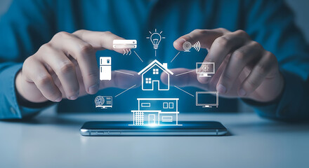 Smart Home Control via Smartphone App Interface home automation