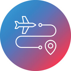 Route Line Gradient Circle Background Icon