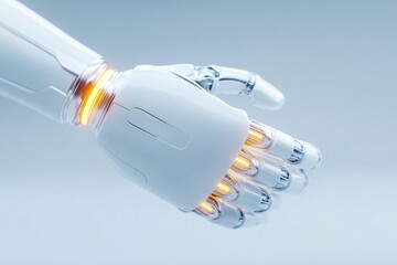 minimalist scene illustrates integration of automation within modern society showing harmony between human touch and
