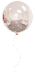Realistic  white balloon isolated on white background. Helium balloons clipart for anniversary, birthday, wedding, party. 3D png illustration.