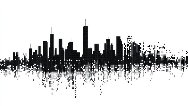 Fototapeta Abstract cityscape silhouette