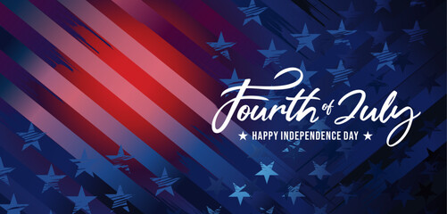 Vector USA Independence Day patriotic banner 
grunge distressed abstract texture background 
for 4th of July Celebration, Web Banner, 
Social Media, Business, Ads, Website