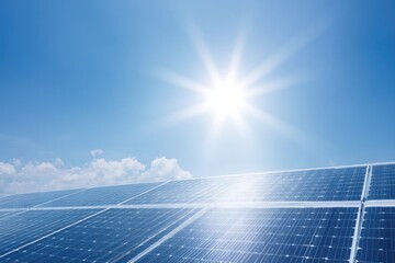 single solar panel under clear blue sky symbolizes renewable energy