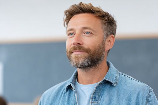 teacher passionately explaining complex concept to engaged students with copy space for text overlay