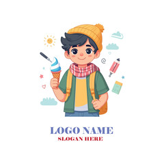 Latin american student vector white background .