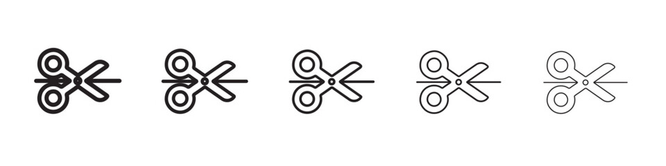 Scissors with cut lines icon vector illustration isolated