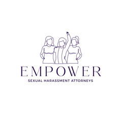 women law justice E monogram logo design
