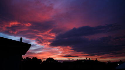 wonderful sunset sky in italy