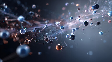 Blue DNA double helix with water molecule blue background. Human genetic research DNA, laboratory environment. Abstract image of human genetics, which glowing DNA strands merge with digital elements