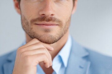 close-up of businessman hands emphasizing career coaching with clean lines and minimalistic setup