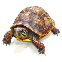 Obraz premium watercolor vector of Box Turtle, isolated on a white background.