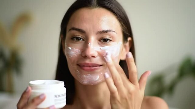 Achieve Radiant Skin A Simple Skincare Routine for Glowing Complexion. 4k video, HD video
