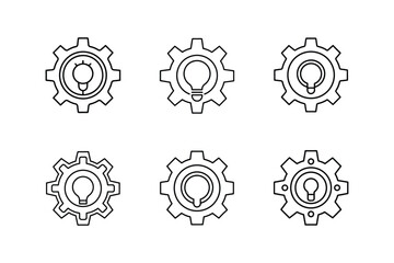 innovation gear line art vector illustration