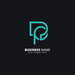 Alphabet D and P Letter Combination Logo, Stylish Corporate Symbol.
