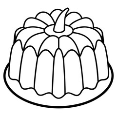 Chiffon Cake line art vector