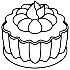 Chiffon Cake line art vector