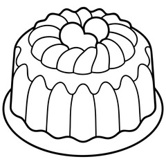 Chiffon Cake line art vector