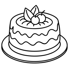 Chiffon Cake line art vector