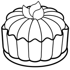 Chiffon Cake line art vector