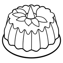 Chiffon Cake line art vector