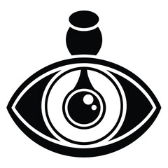 optometrist element isolated contact lens solution on white background