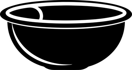 Mixing Bowl Silhouette Vector Illustration 