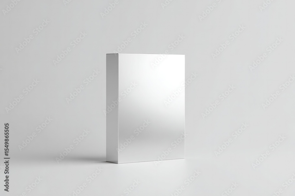 Poster minimalistic image of single mirror elegantly standing on plain surface capturing subtle reflection 